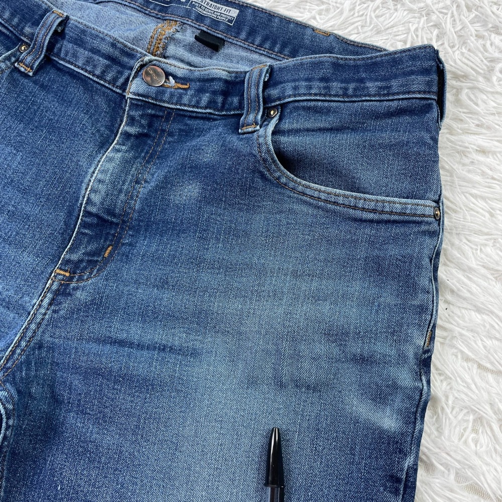 Carhartt Pants Mens 36x32 Blue Force Straight Fit Low Rise 5 Pocket Tapered Jean - Picture 3 of 14